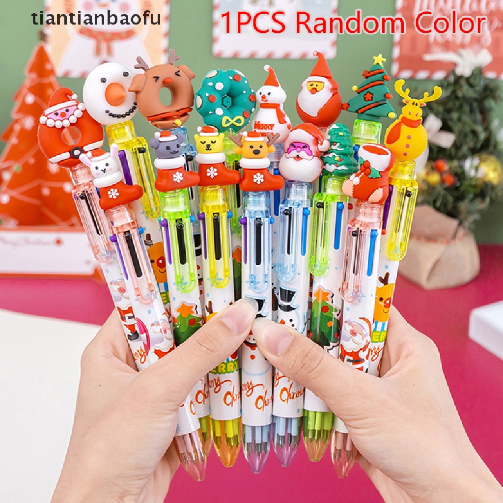 1 Pc Pulpen 6 Warna Dapat Ditarik Untuk Hadiah Natal