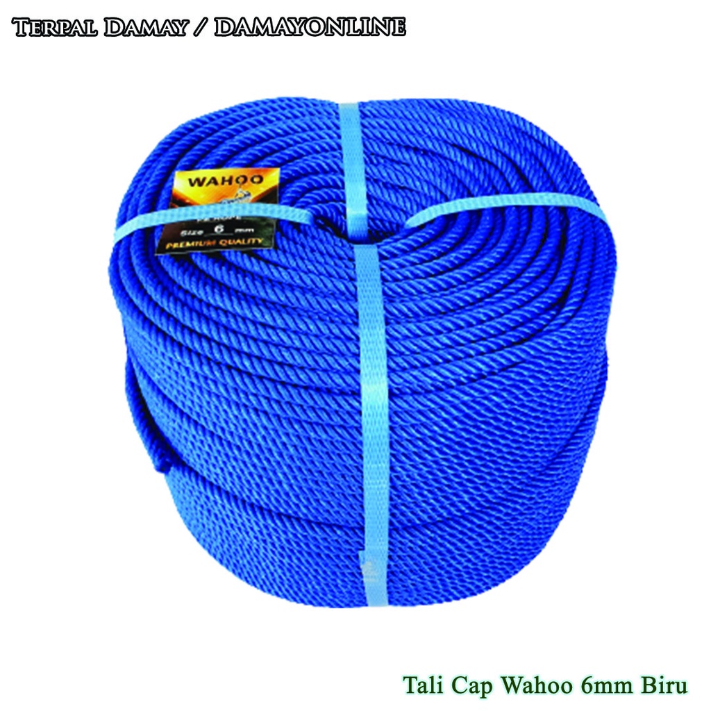 

Tali Tambang PE Cap Wahoo 6mm Biru / Rol ( Harga Per Rol )