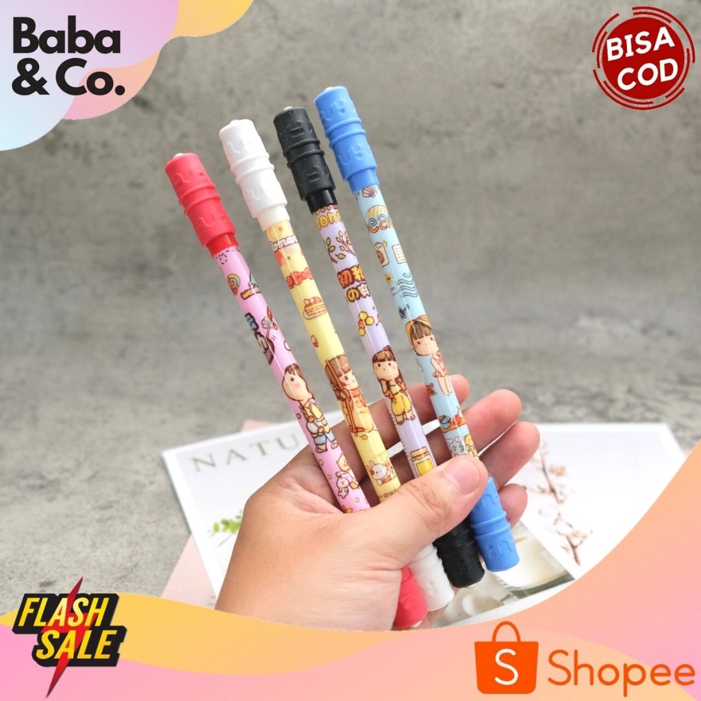 

PULPEN PUTAR TONGKAT CEWEK SPINNING PEN CUTE GIRL PEN MAGNET PUTAR LUCU UNIK MURAH ALAT TULIS SEKOLAH KANTOR ATK MRAH BISA COD