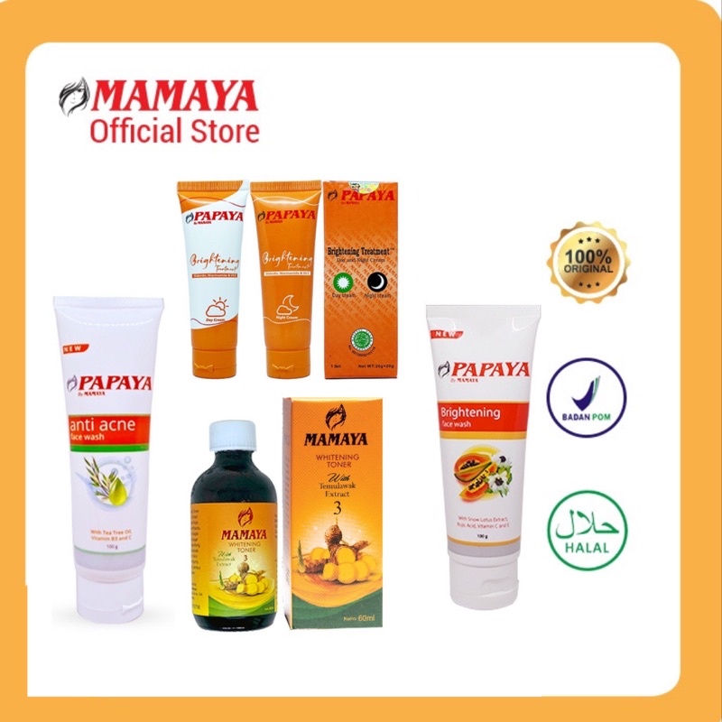 (BPOM) PAPAYA BY MAMAYA FACE WASH / DAY & CREAM / TONER