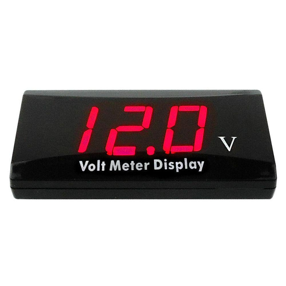 Solighter Digital Panel Volt Voltage Meter Presisi Tinggi Tahan Air 12V Alat Ukur