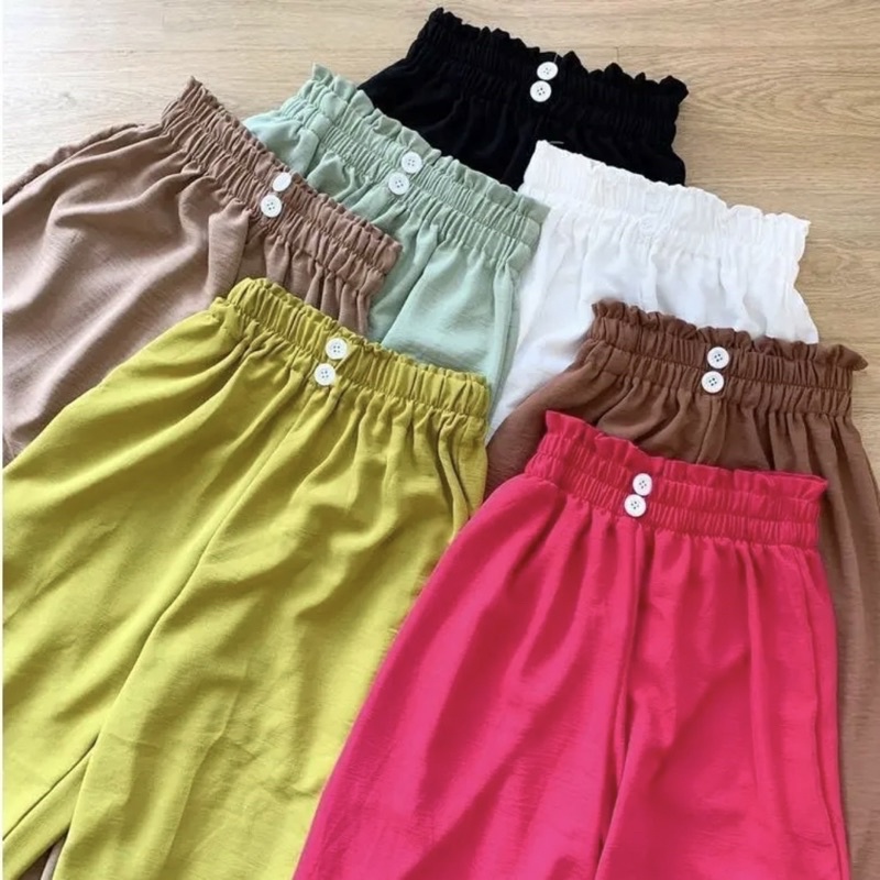 ( JUMBO ) KULOT CRINKLE AIRFLOW Premium 2 Kancing Dua Loose Pants Big Size Kringkel Celana Panjang H