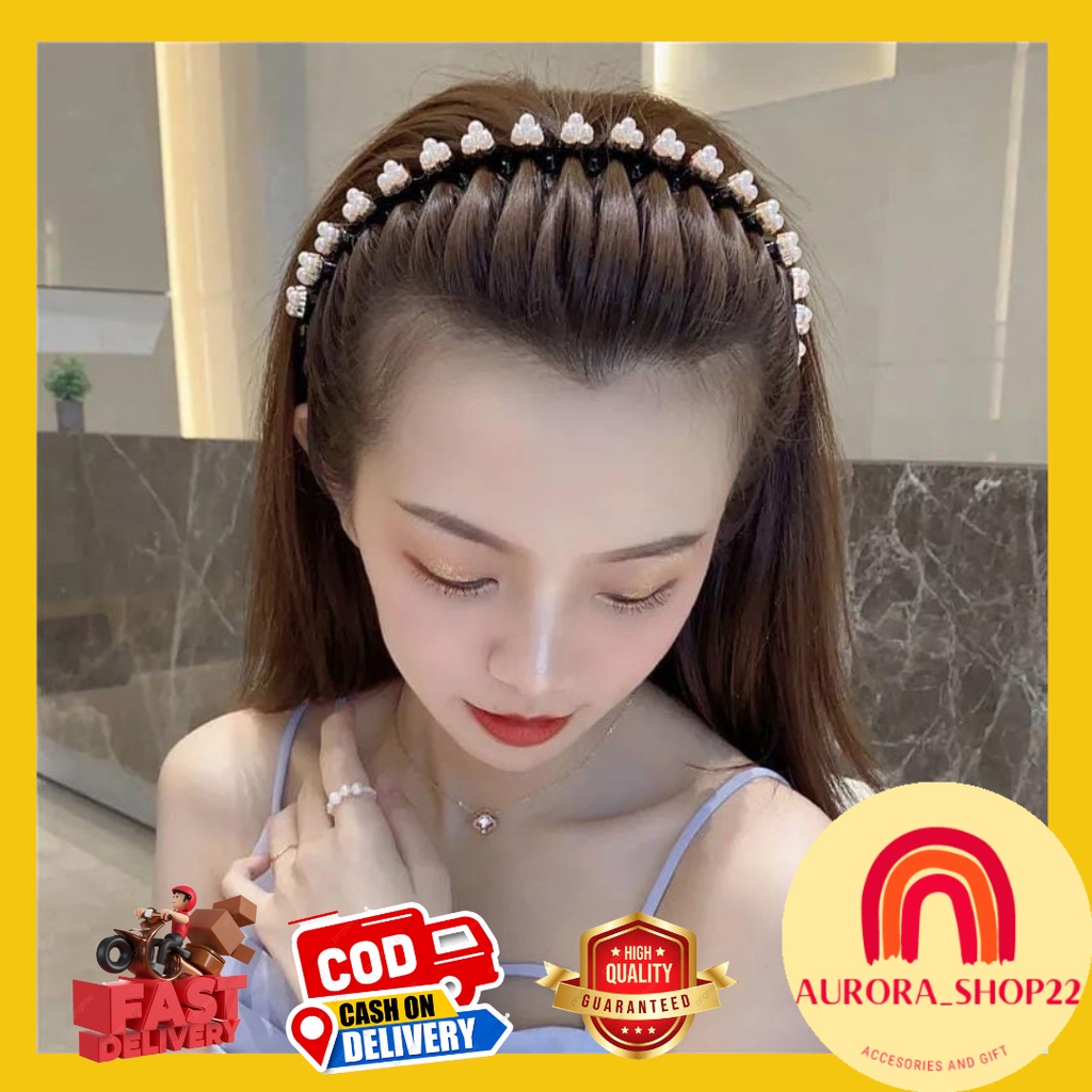 [COD] BANDO MUTIARA HEADBAND BANDO KOREA FASHION IMPORT BANDO SISIR SIRKAM BESI DENGAN HIASAN MANIK CANTIK ELEGAN GAYA KOREA