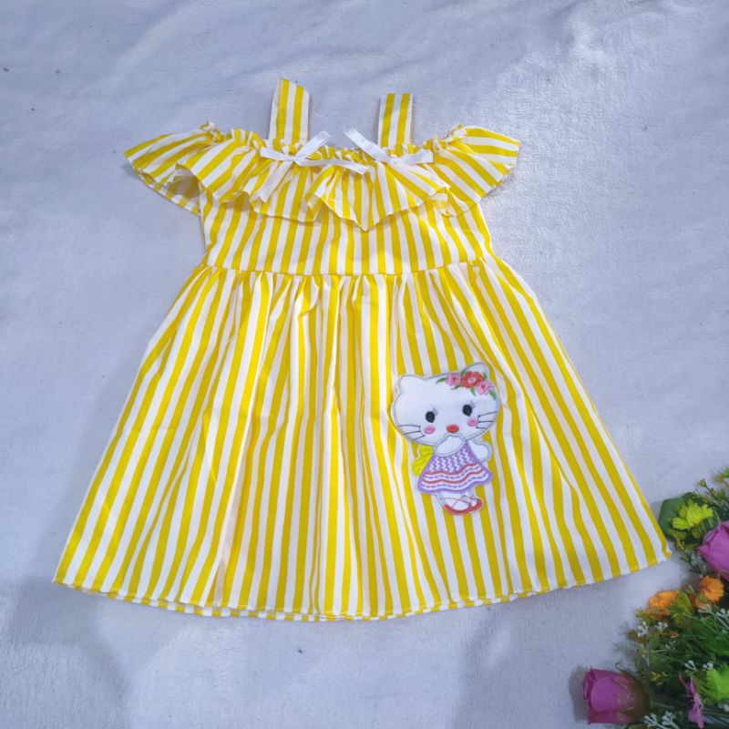 DRESS ANAK PEREMPUAN/BAJU ANAK PEREMPUAN/GAUN ANAK PEREMPUAN 1-2 TH / DRESS STRIP