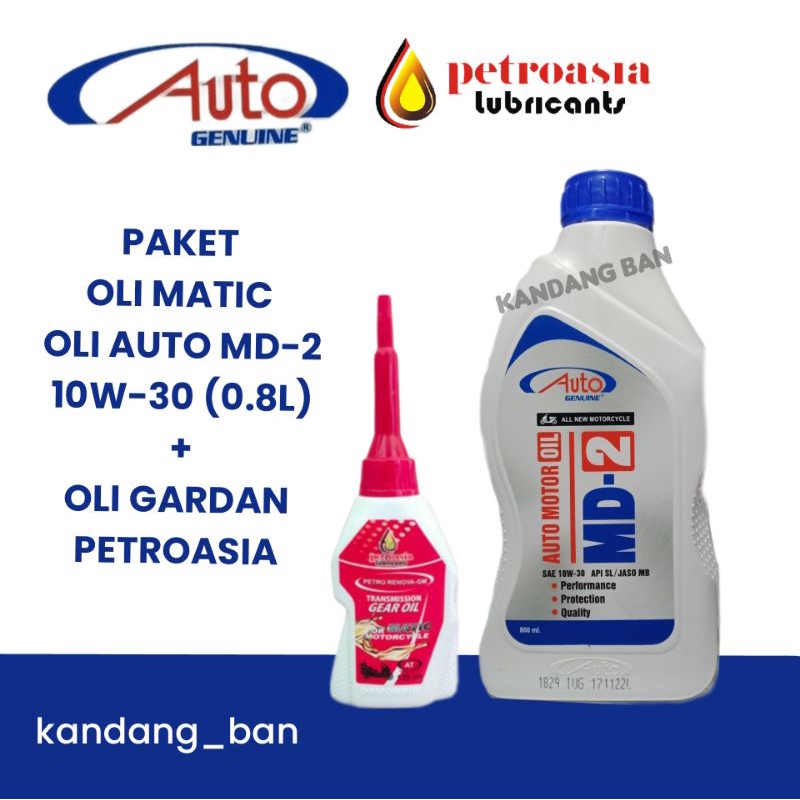 PAKET OLI MATIC AUTO DM-2 10W-30 0.8L +OLI GARDAN PETROASIA