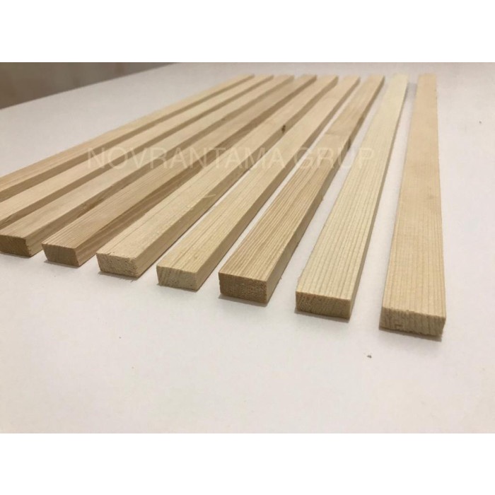 Kaso Balok Lis kayu Pinus Jati Belanda 6x4cm panjang 200cm Serut Halus