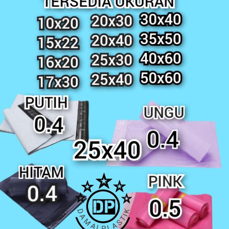 

Ready Kantong Plastik Packing PE 25x40CM Olshop Polymailer Hitam Putih Pink 25x40 Amplop ungu V90