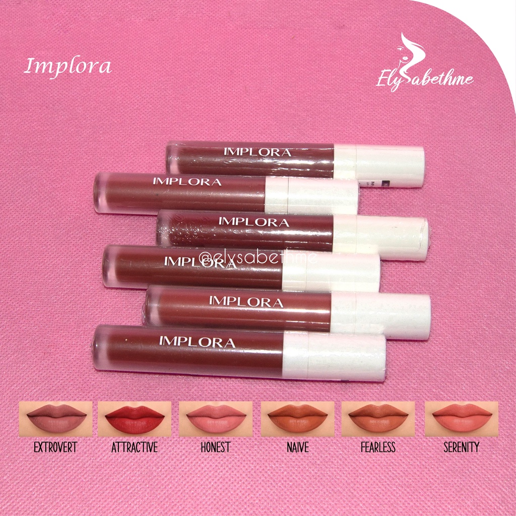 ✿ELYSABETHME✿ IMPLORA LIP velvet cream lipstick cair mattee ombre lips bibir hasil lembab tidak bikin kering mengelupas