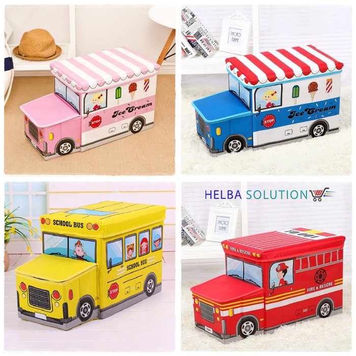 TOYS BOX STORAGE Kotak Tempat Penyimpanan Mainan Anak Serbaguna Toy Box Container Stool