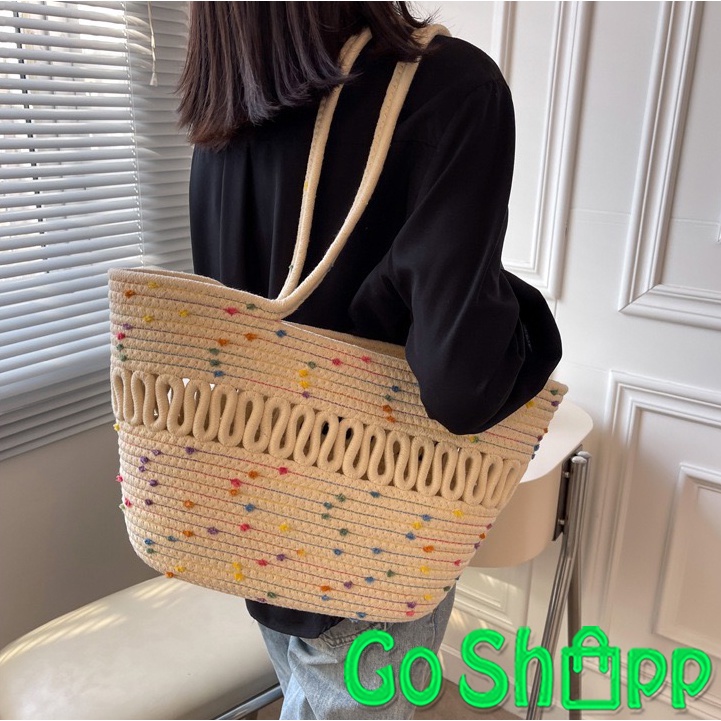 Tas Tote Bag Bahu Wanita Rajut Aesthetic Import Fashion Korea Terbaru - Tas Shoulder Bag Wanita Kekinian TG11