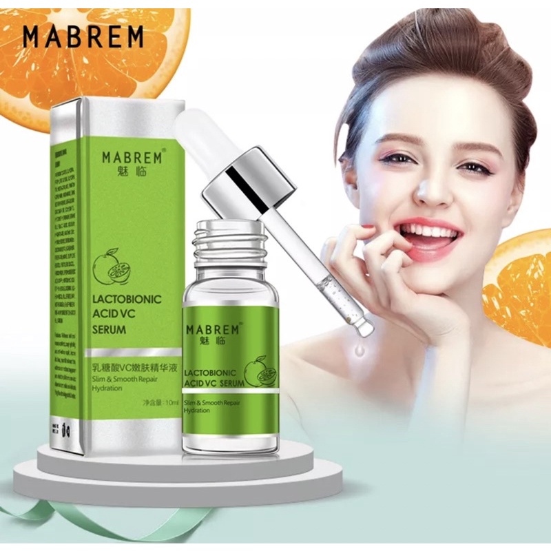 SERUM WAJAH VIT C MABREM LACTOBIONIC ACID VC MENCERAHKAN MEMUTIHKAN ORIGINAL