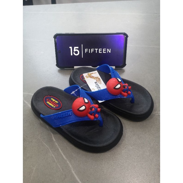 15 SHOP --- NEW ! ! ! SIZE: 24-35 Sandal Anak Laki-laki Sandal Jepit Model karakter Spiderman ( 2 - 9 Tahun ) 6265-1