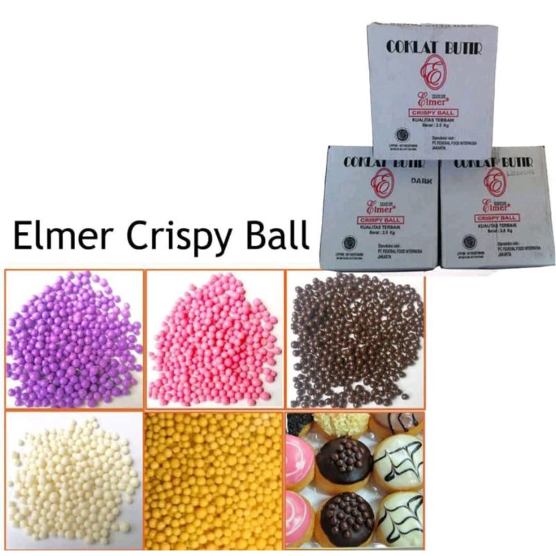 

100gr / 250gr crispy ball elmer white / lemon/ melon/ stawberry/ dark