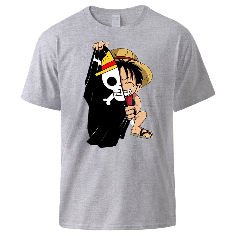 Kaos Lengan Pendek ONE Piece Tengkorak II Kaos Distro II Kaos Katun Combed M-XL ( Pria &amp; Wanita )