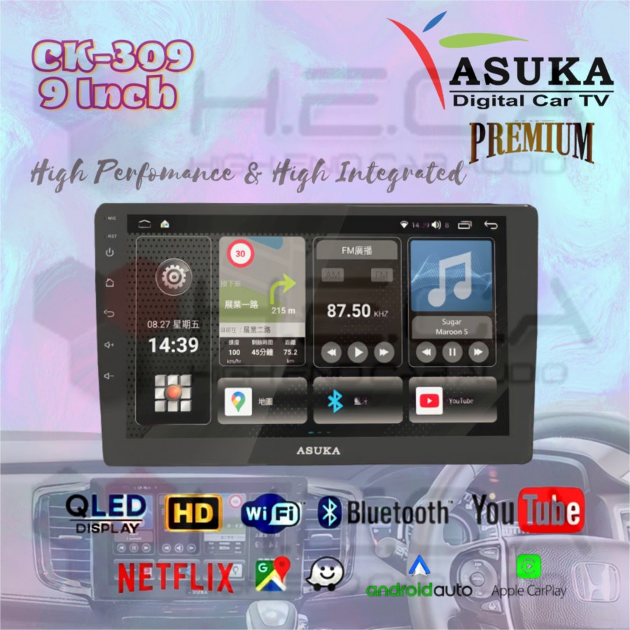 ASUKA CK-309 Premium Head Unit 9 inch Android Tape Audio Mobil CK309