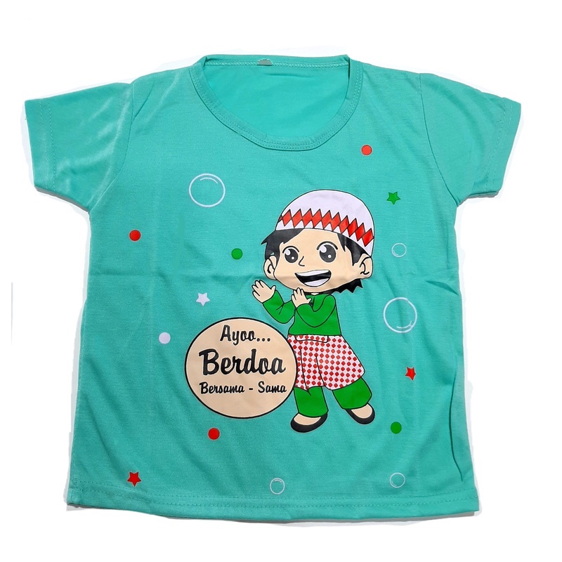Kaos Anak laki-laki 6 bulan- 8 tahun oblong Muslim atasan pakaian baju bocah cowok murah grosir