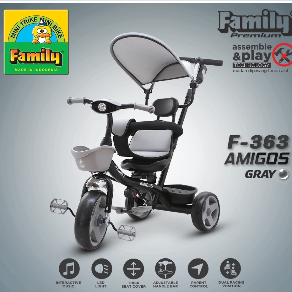 Sepeda Roda 3 Family Amigos F-363   Kursi Putar