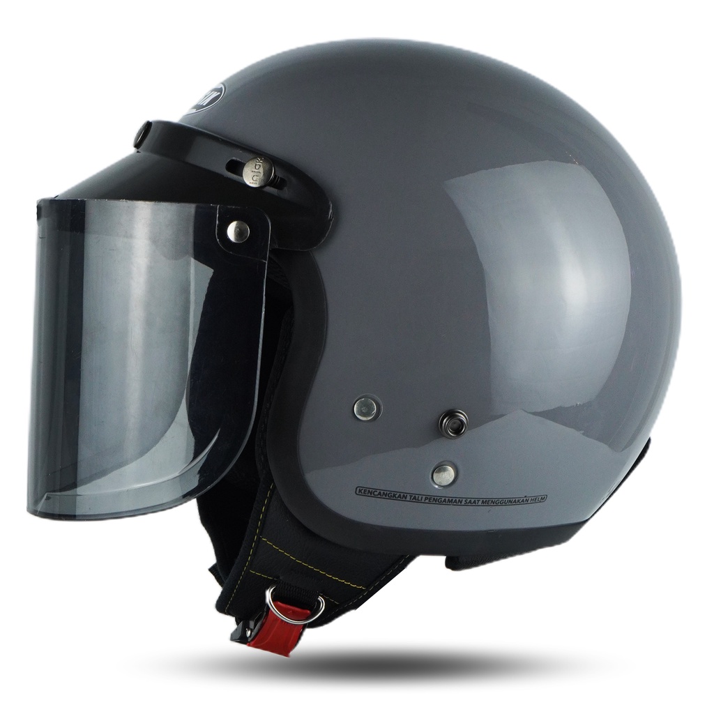 Helm Bogo Polos Retro SNI Warna Pastel Cewek Cowok Hitam Polos Premium