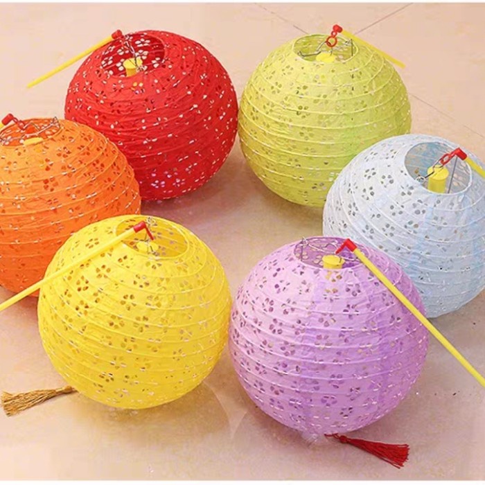 Lampion Kertas Motif Bunga Warna Warni Lampu Lampion Imlek Grosir Sale Ornamen Imlek Harga Grosir Termurah