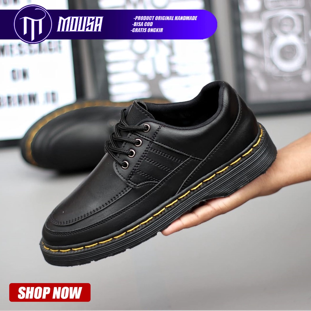 Sepatu Pantofel Formal Docmart Low Boots Kerja Pria Mousa Polet