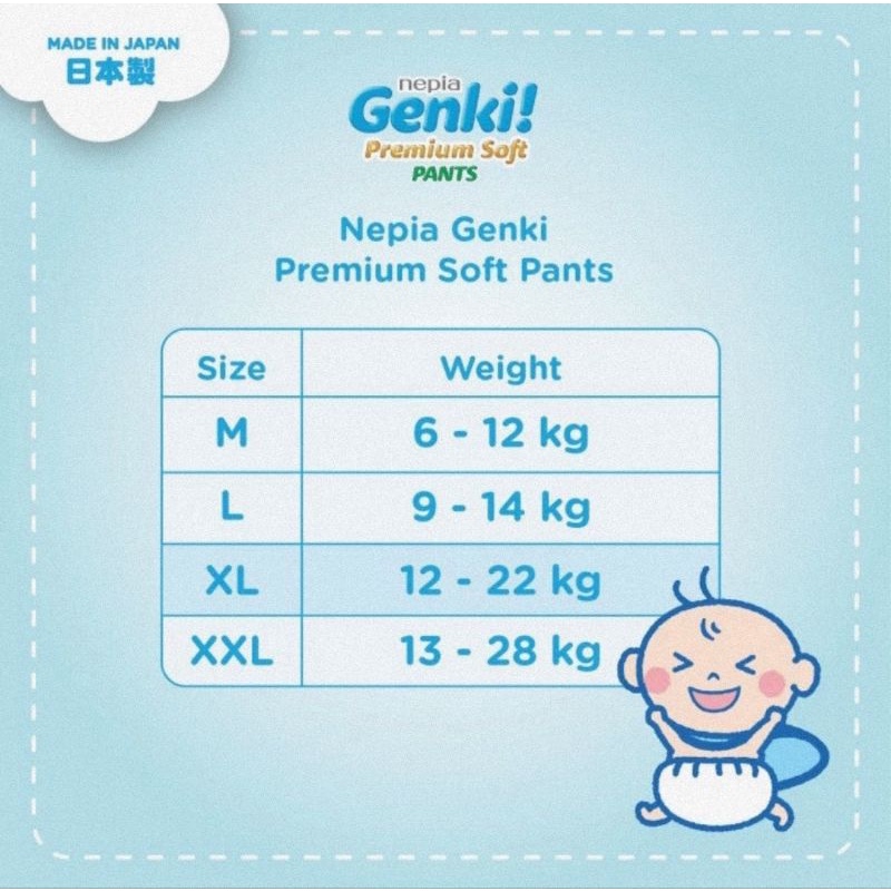 Nepia Genki Pants XL38 - Popok Celana Sekali Pakai