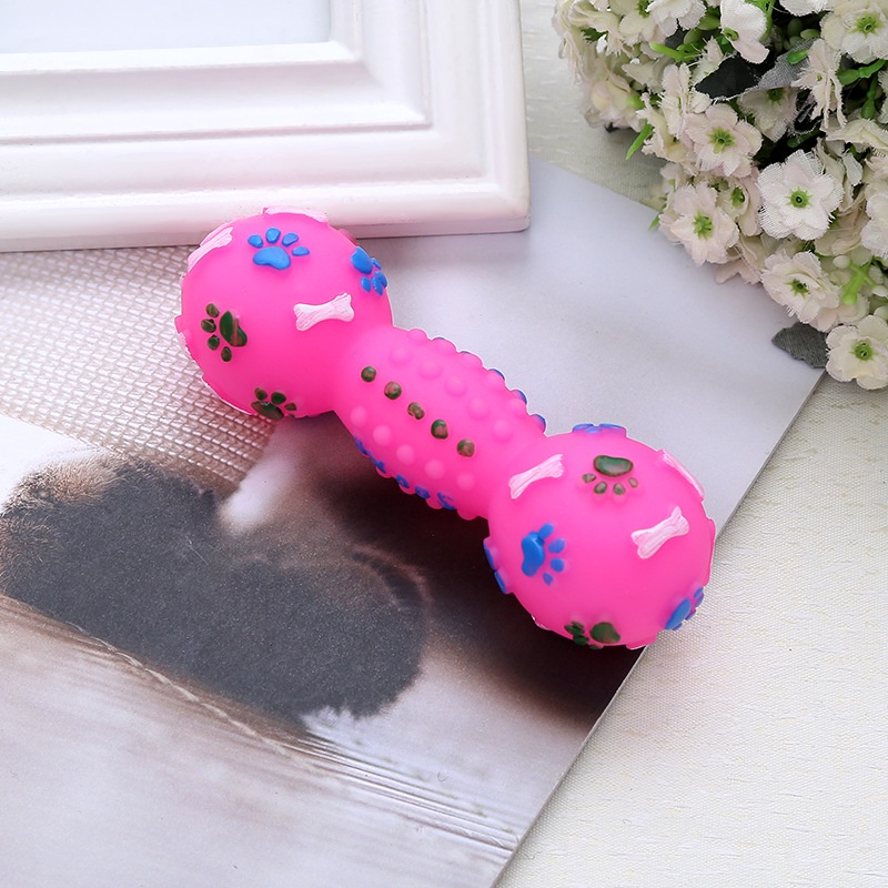 Mainan Gigit Hewan Anjing &amp; Kucing Pet Toy Dumbell Dengan Suara Cute Import