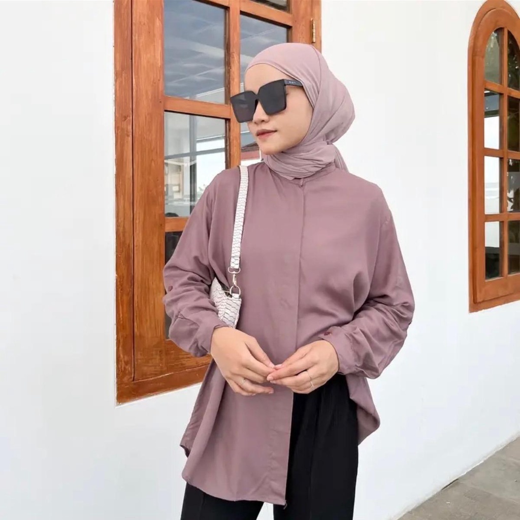 ATASAN KEMEJA WANITA BAHAN RAYON TWILL - SELLA TOP