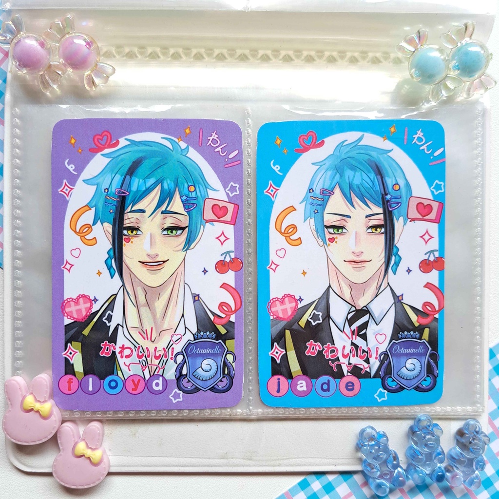 twisted wonderland keychain by onintwin / twisted wonderland photocard