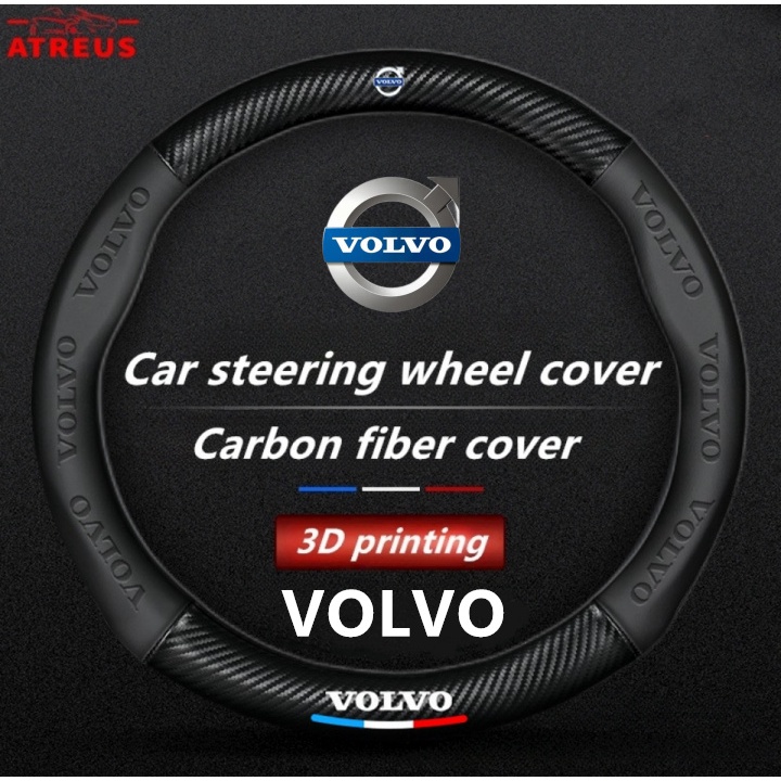 Volvo Cover Setir Mobil Untuk XC60 S60 S80 XC90 V60 XC40 Auto Steering Wheel Cover Pelindung Kemudi Interior Mobil Logo Printing 3D