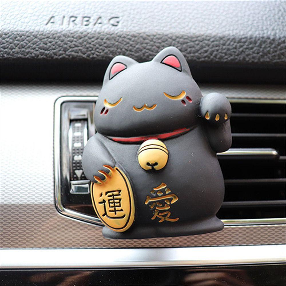 Lanfy Klip Parfum Mobil Car Styling Kartun Mobil Aroma Diffuser Resin Hiasan Mobil Lucky Cat Car Fragrance Diffuser