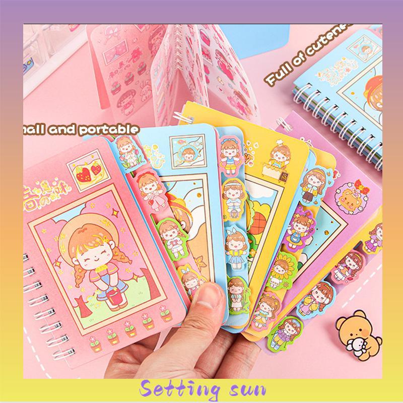 Buku Catatan Lucu Siswa Scrapbook Coil  Buku Portabel  Dengan Stiker Di Dalamnya TN