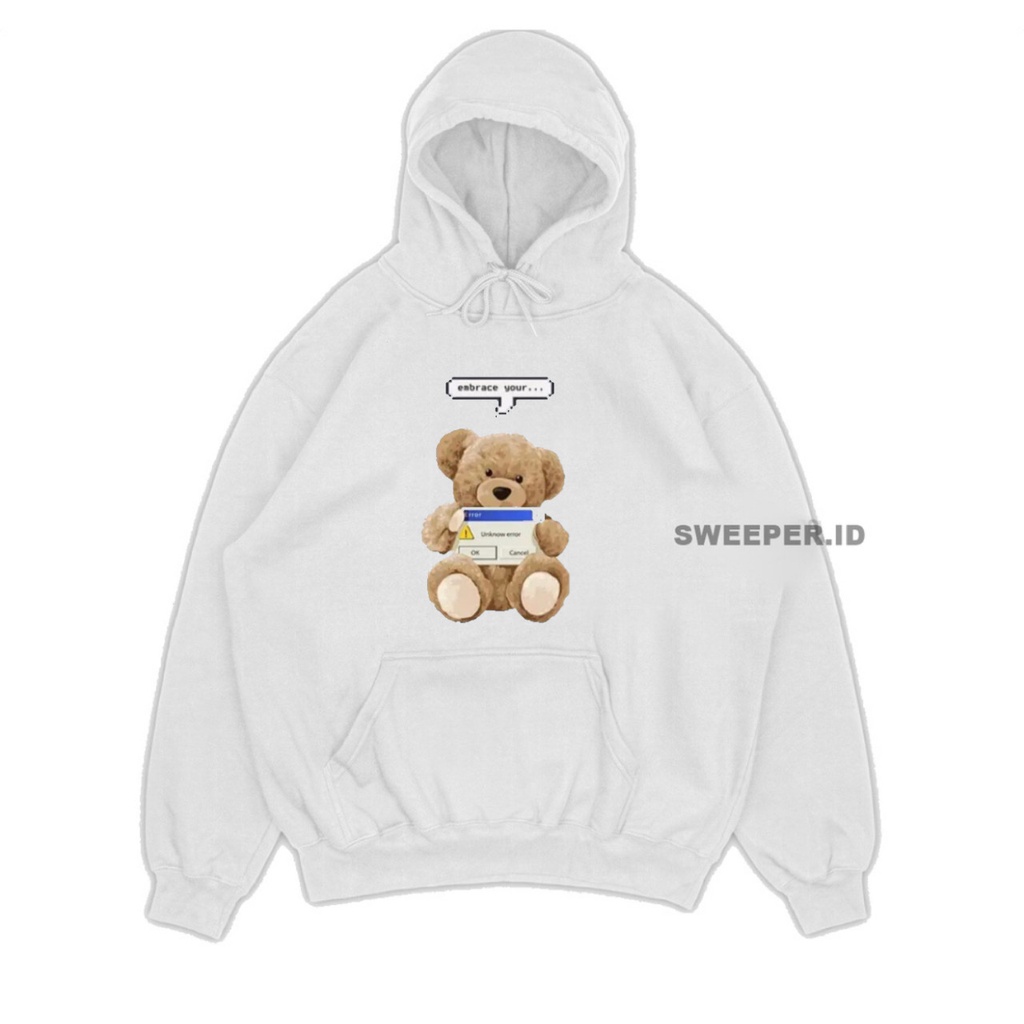 SWEATER HOODIE EMBRACE YOUR TEDDY BEAR 3D BAHAN FLEECE