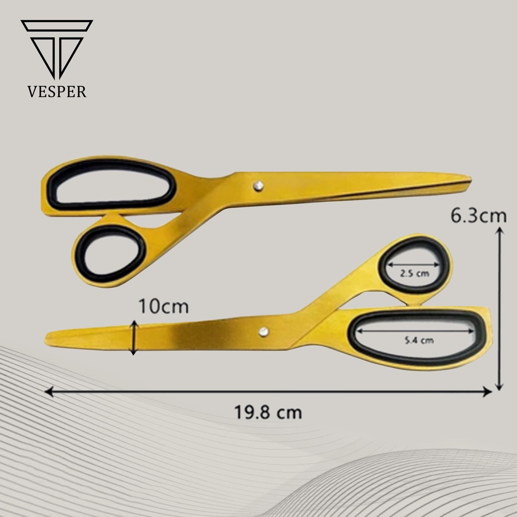 

RB golden scissors asymmetric / gunting korea gold serbaguna minimalis design office house hold