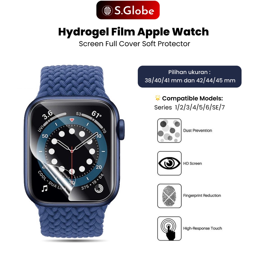 Anti Gores iWatch Soft Screen Protector Apple Watch Hydrogel Film Transparent 41mm 45mm Film