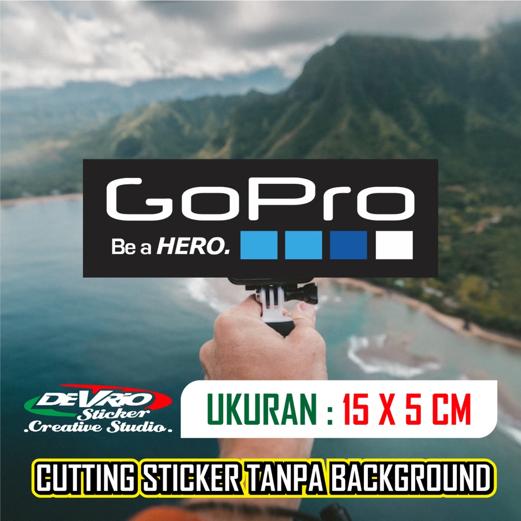 Stiker Gopro Go Pro Action Camera Cutting Sticker Custom Timbul Motor Mobil Kaca Helm