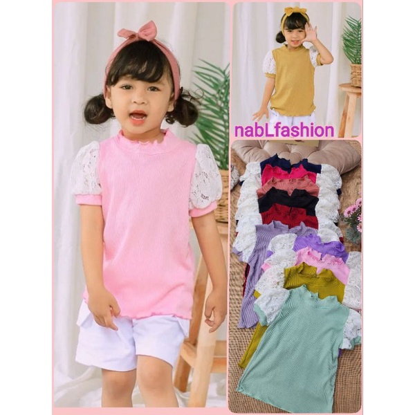 Quensha Blouse allsize 2-5thn / blouse anak perempuan/ Adelia top size 2-5 tahun nabLfashion