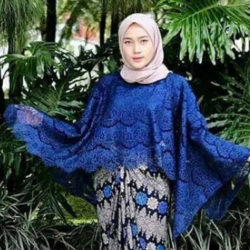 Atasan Baju Kondangan Cape Brokat Renda Modern