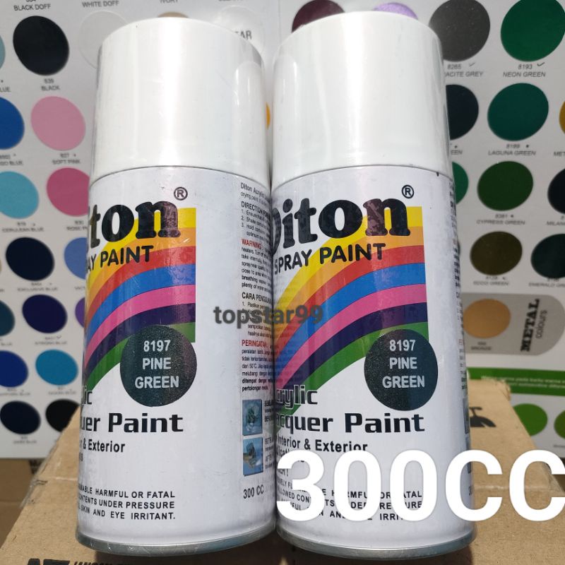 Pilok Pilox Cat Semprot Diton Pine Green 8197 Hijau Tua Metalic Metalik 300cc Spray Paint