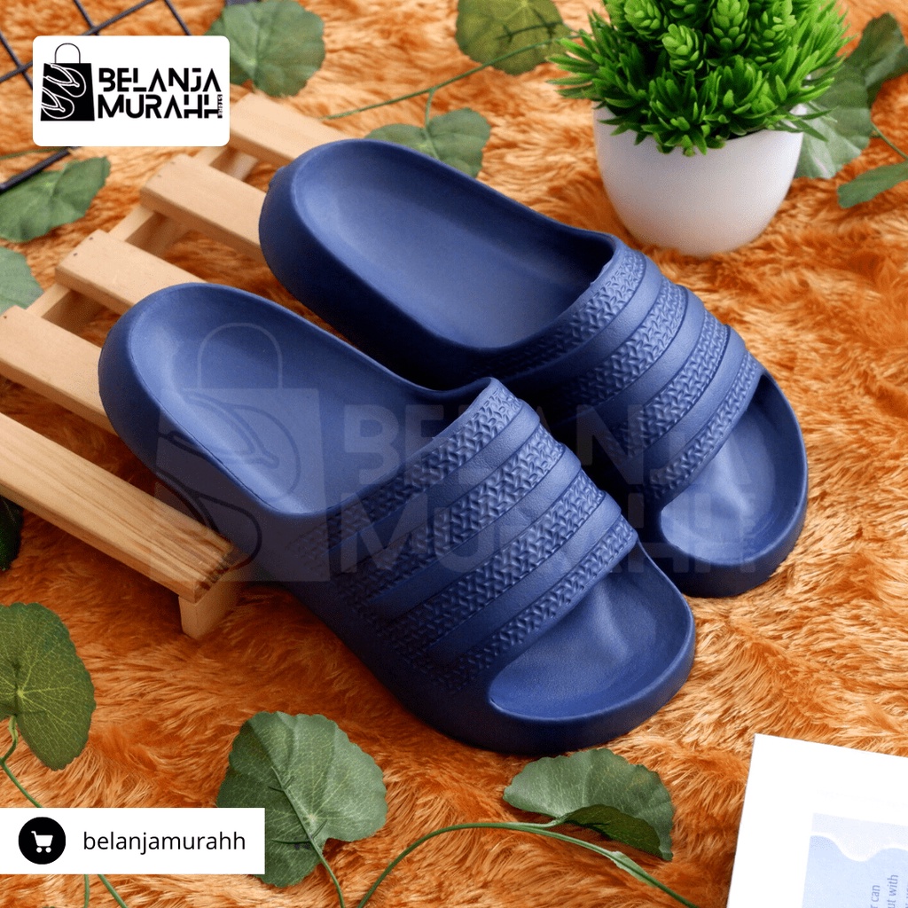 Sandal Slop Pria / Sendal Slide Pria Dewasa Karet Anti Air Ringan dan Lentur