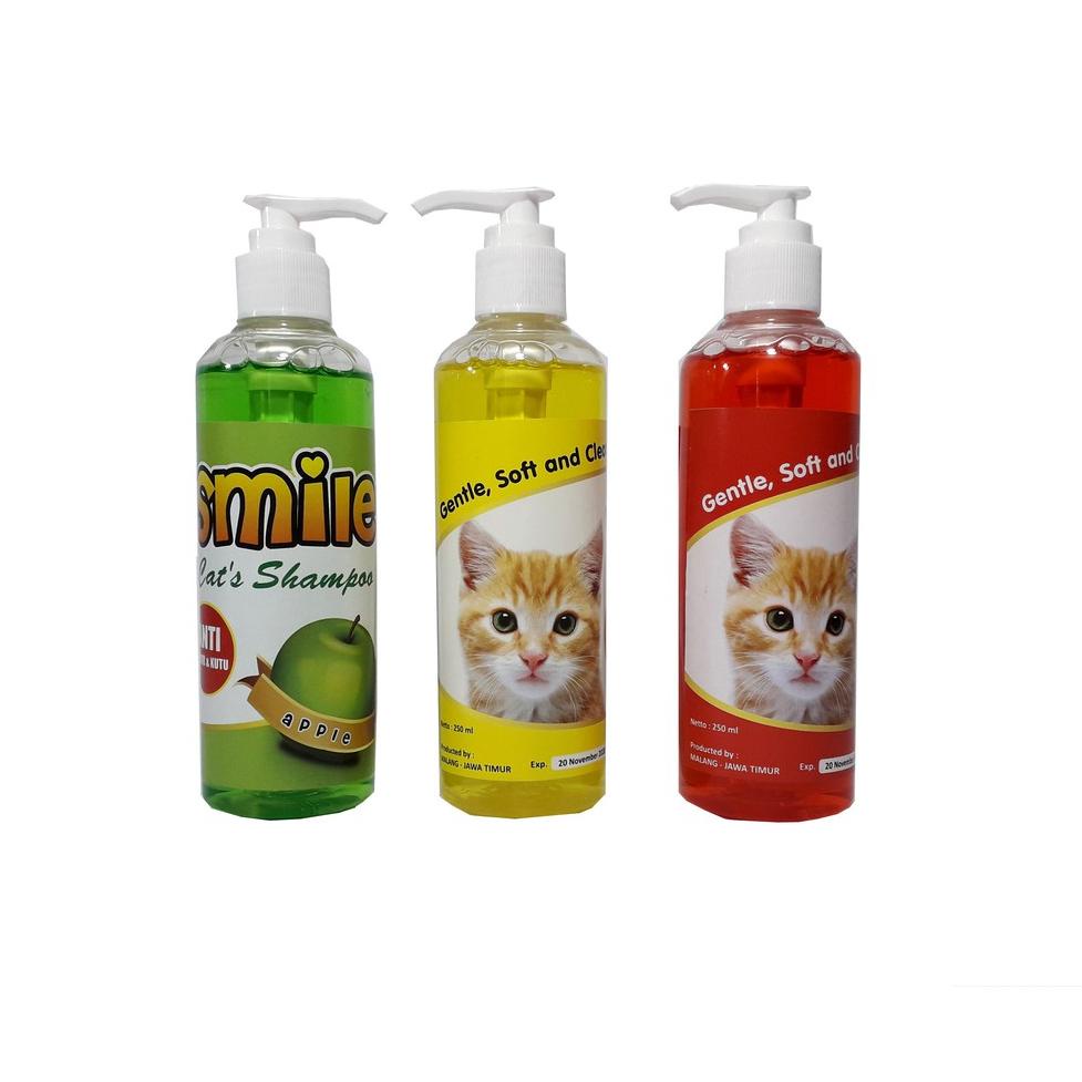 "WRE.22De22ᵁ" Shampo Kucing Anti Kutu dan Jamur Smile 250ml