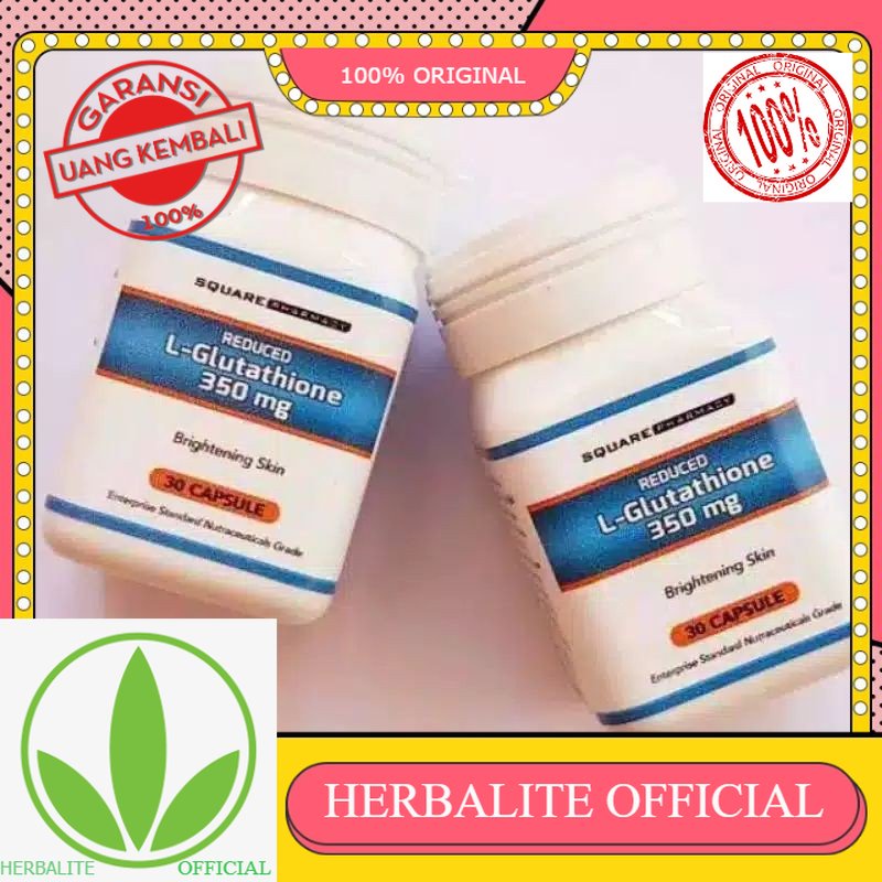 100% ORIGINAL L-Glutathione Reduced 350mg Hologram - Pemutih Badan & Kulit- Pemutih wajah Herbal ala