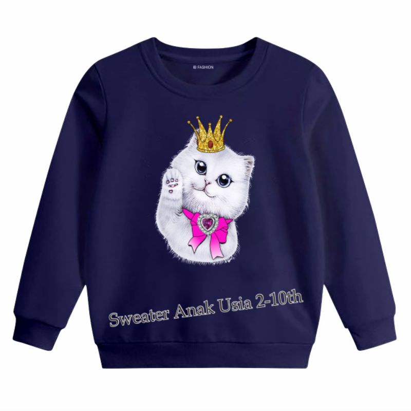 ((IB))SWEATER ANAK2 UNISEX/KUCING DIGITAL SABLON