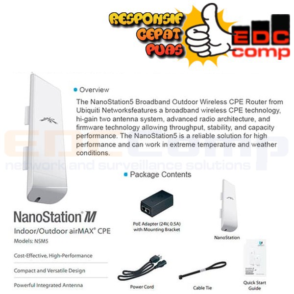 Ubiquiti NSM5 Nanostation M5 / Nano Station M5 NS-M5