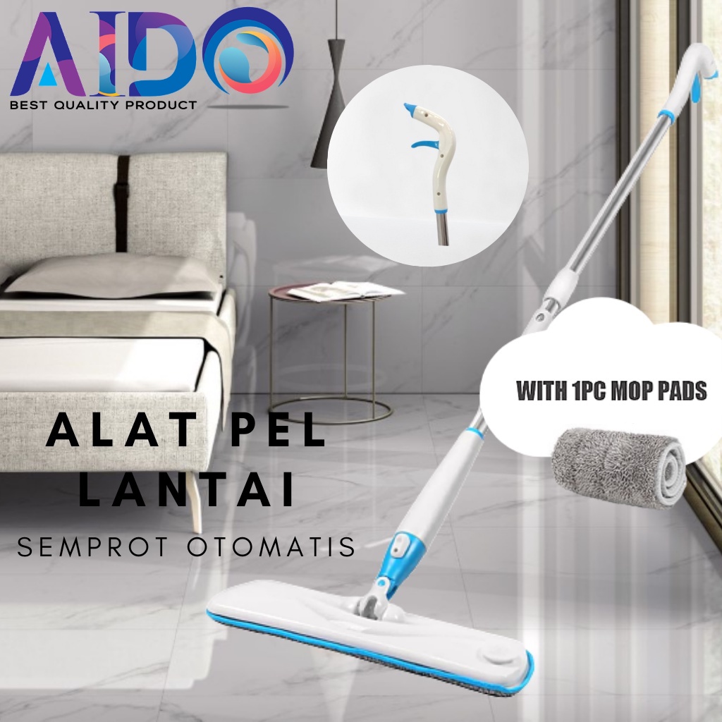 ALAT PEL PRAKTIS TINGGAL SEMPROT SAPU SPRAY Water Spray Mop Alat Sapu Pel Lantai Semprot Otomatis Washable Microfiber AIDO