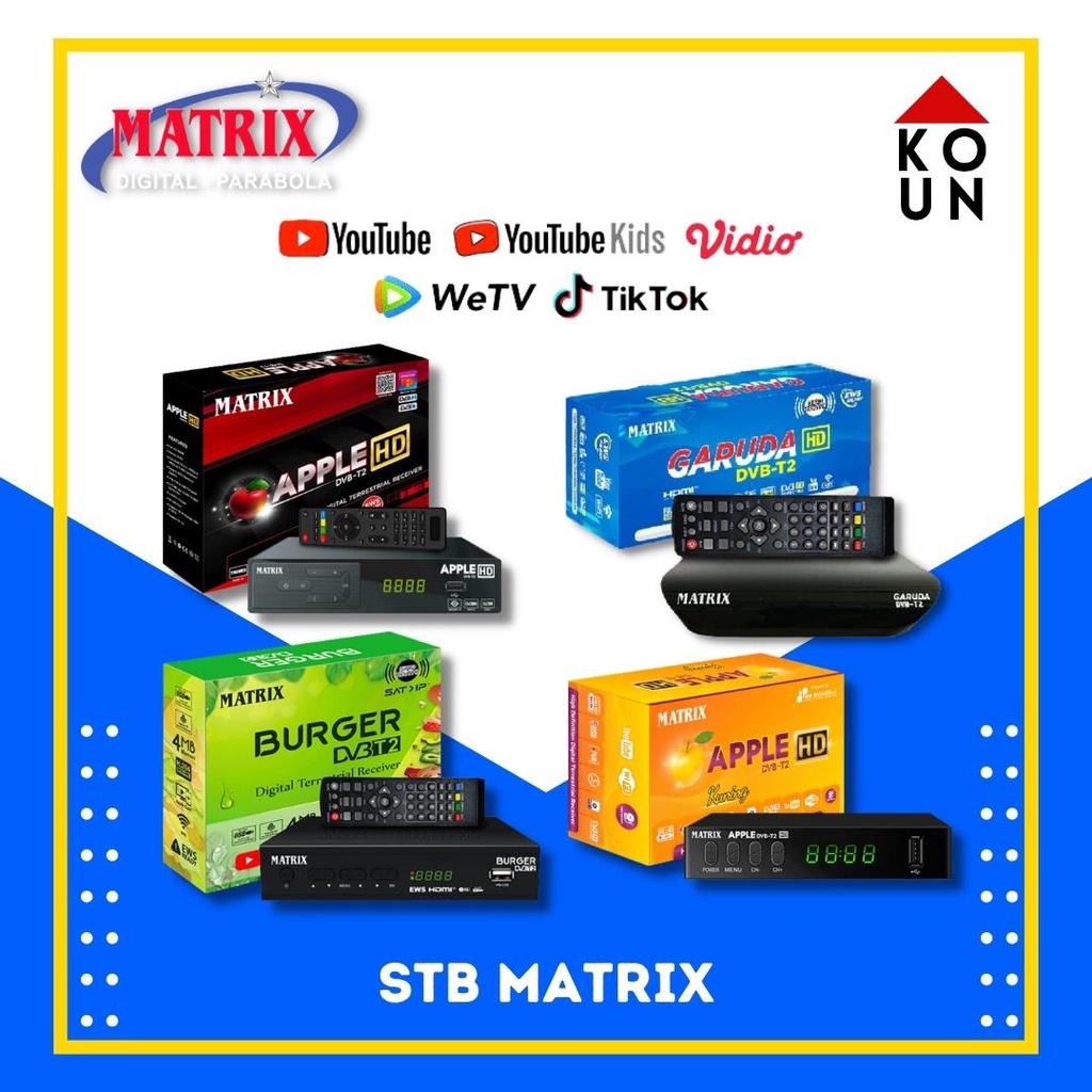 (COD READY) STB POLYTRON PDV 700T2 / PDV 620T2 / MATRIX APPLE MERAH SET TOP BOX DVB T2 / STB MATRIX 