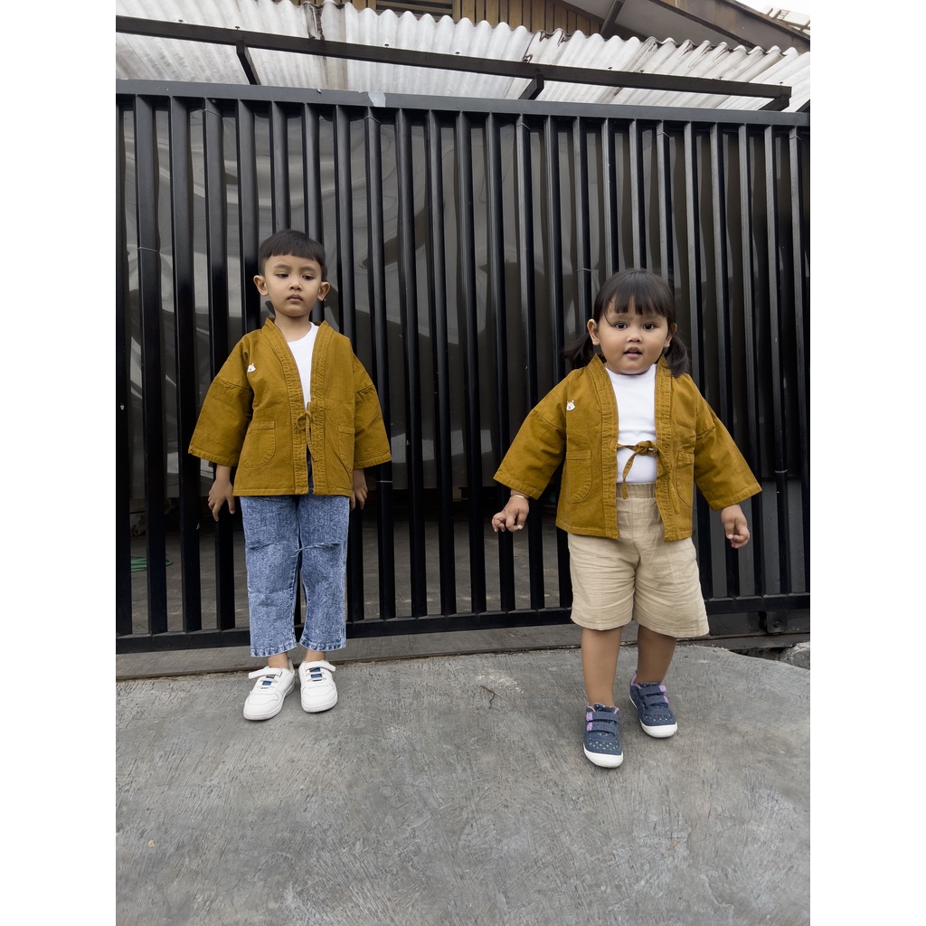 Best Seller Atasan anak laki laki perempuan kimono outer blazer jeans denim anak realpict