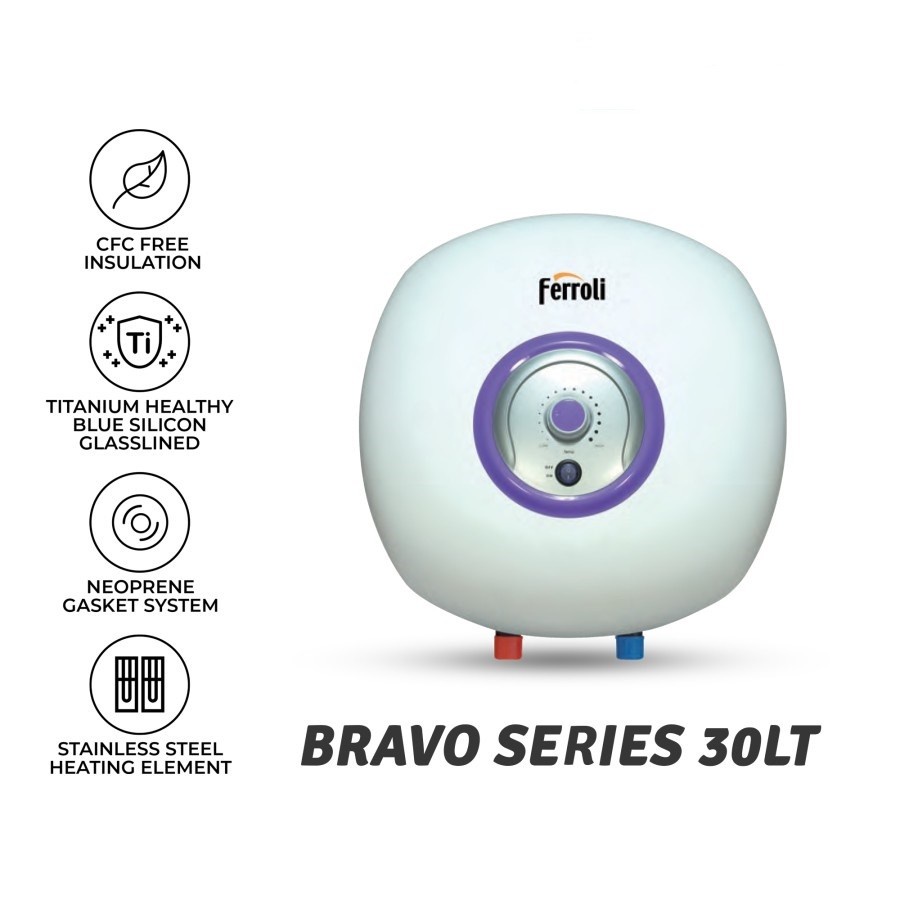 Ferroli Electric Water Heater Bravo Series Capacity 30L Low Watt 500W
