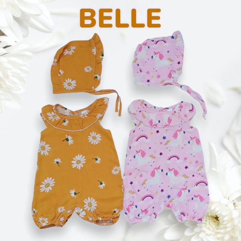 0-18 m BELLE ROMPER Gratis bonet by little koda romper anak romper bayi baju bayi