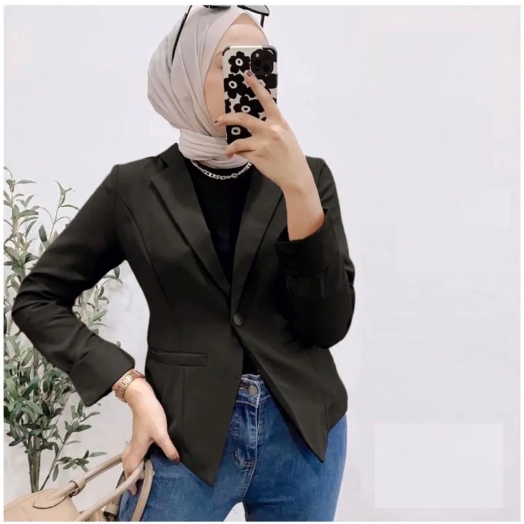 1KG MUAT 4PCS | BLAZER SCUBA KRAH KANCING PREMIUM BAHAN SCUBA FASHION WANITA