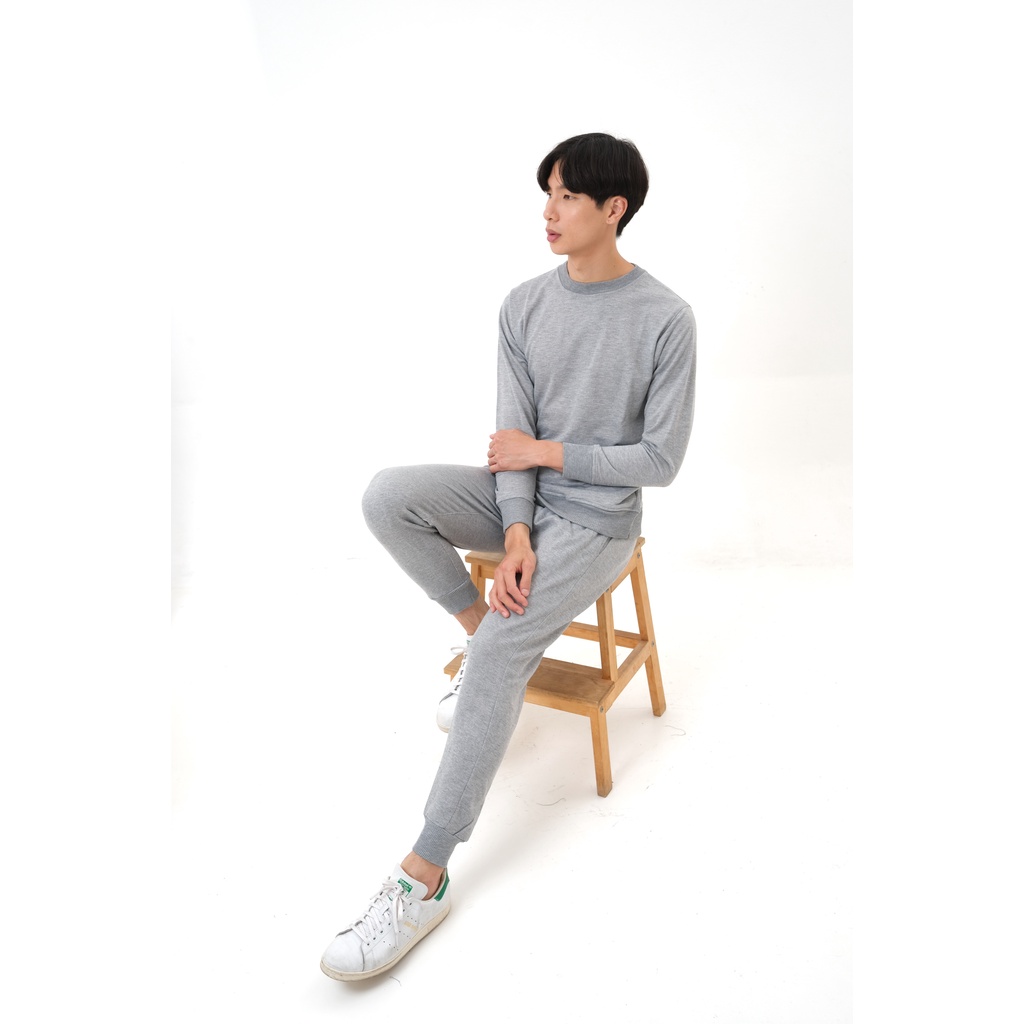 SANVANINA OneSet Sweater Jogger Pants Light Grey | One set Sweater | Setelan Sweater Abu Muda DD-01B